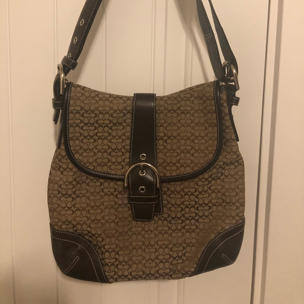 Coach brown signature handbag